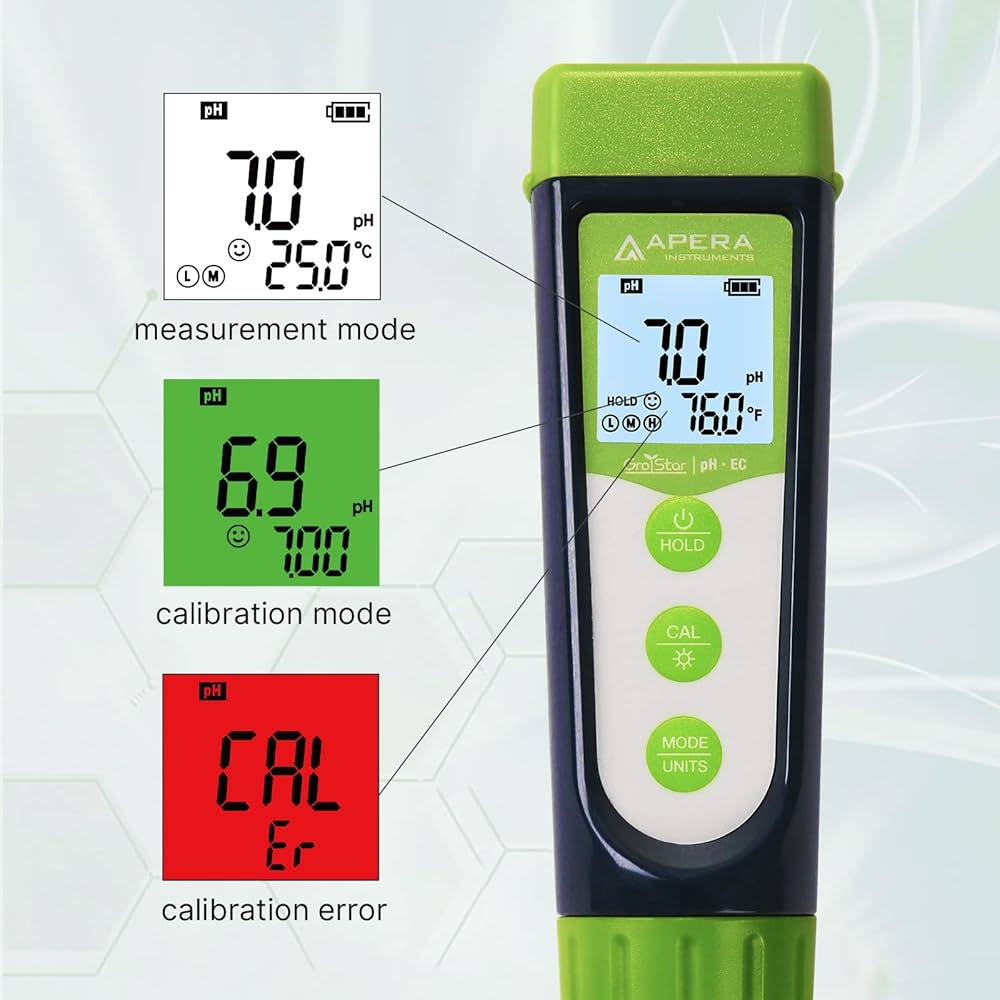 Apera GroStar pH/EC測定器 Amazon | Apera GroStarシリーズ GS4 pH/EC/500ppm/700ppm マルチ